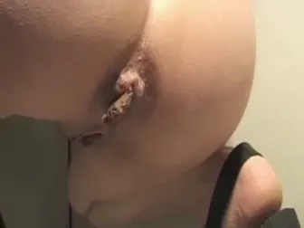 Eating fresh shit from slave