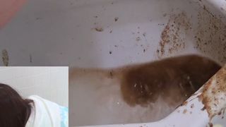 She did a real mess in public bathroom