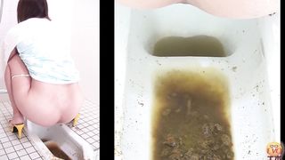 She did a real mess in public bathroom