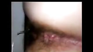 Hairy babe shitting on bathroom floor slowly