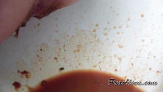 Hairy brunette with serious diarrhea