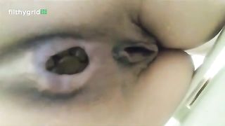 Fat turd from skinny redhead