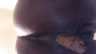 Black babe pooping