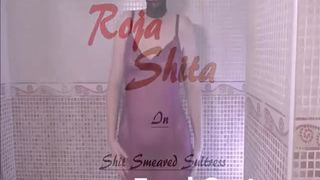 Mature masked babe smears shit on entire body