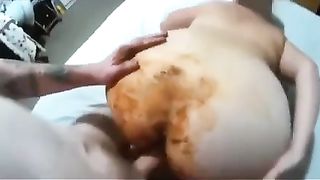 Shitty anal sex with hot wife