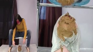 Many girls that feed lucky guy