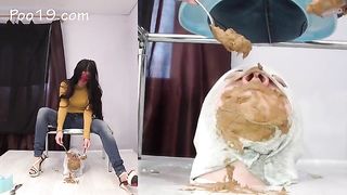 Many girls that feed lucky guy