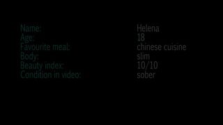 She's shitting on homemade toilet