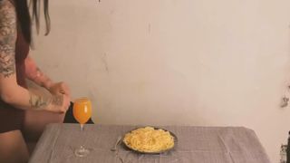 Naughty girl eats perfect scat meal