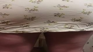 Huge turd in pink lace panties