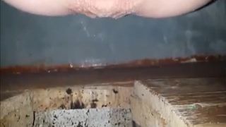 Creampied girl shitting in toilet