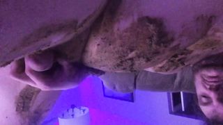 Fully black male slave has to rub shit on himself on WebCam