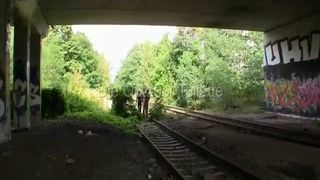 Two girls feed lucky guy with poop
