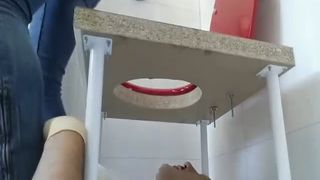 Feeding slave with shit forcing to eat it