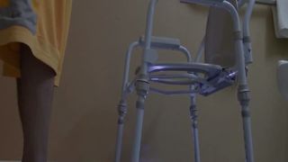 Chubby mistress shits on slave