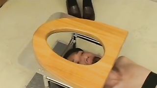 Feeding slave with a big piel of shit