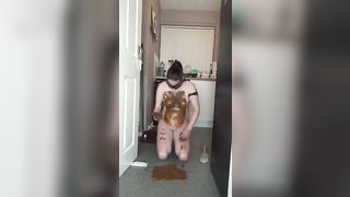 Rubbing poop on her beautiful body