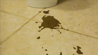 Liquid shit in a bucket