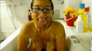 Nerdy scat babe