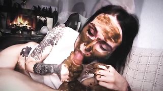 Hairy babe gets creampied