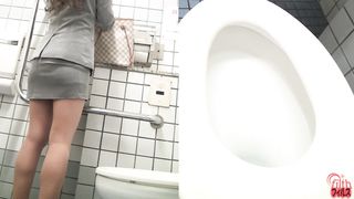 hairy japanese shitting a lot over toilet