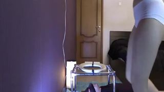 PAWG blonde teen feeds slave