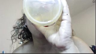 Brazilian babe chews her own poop