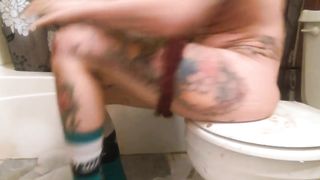 Blonde babe eats fresh poop