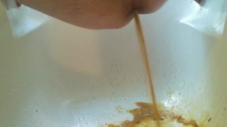 little small dick messy pee enema pooping and masturation