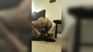 Ebony girl shitting in doggystyle