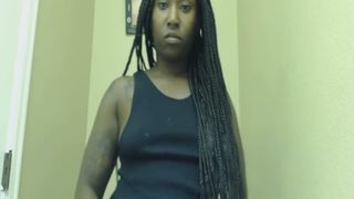 Black girl smoking while pooping