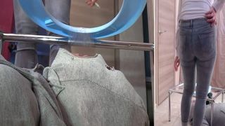 Masked blonde babe feeds slave