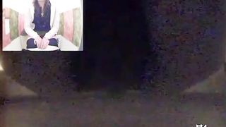 Hairy babe shitting slowly and a lot