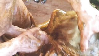 Scat orgy with slutty girls