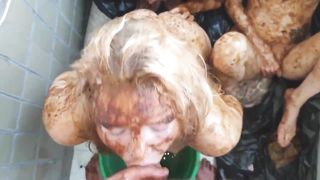Scat orgy with slutty girls