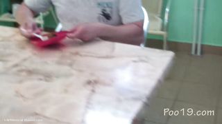 Three girls forced chubby slave to eat poop