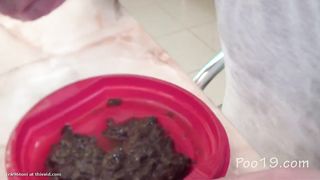 Three girls forced chubby slave to eat poop