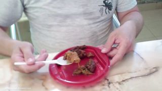 Three girls forced chubby slave to eat poop