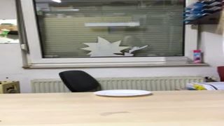 Panties aside to poop on white plate