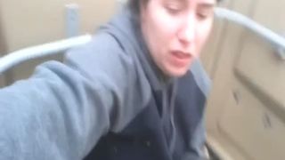 Fat chick caught shitting