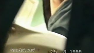 Spying on his wife pooping