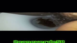 Hairy babe shits in toilet alot