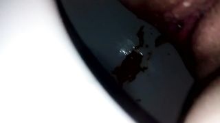 Close up of his wife shitting lots