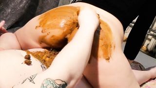 Russian teen shitting on big cock