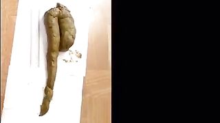 Long brown turd from sexy round ass