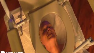 Ebony mistress feeds slave