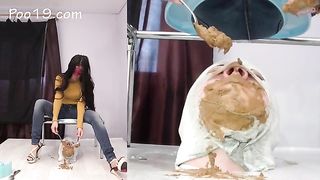 Two girls that poop by turn on luck guy