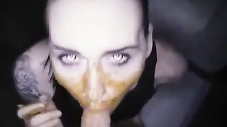 Midnight blowjob from college girl