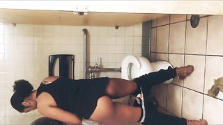 Beautiful ebony girl pooping