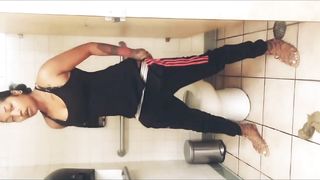 Beautiful ebony girl pooping